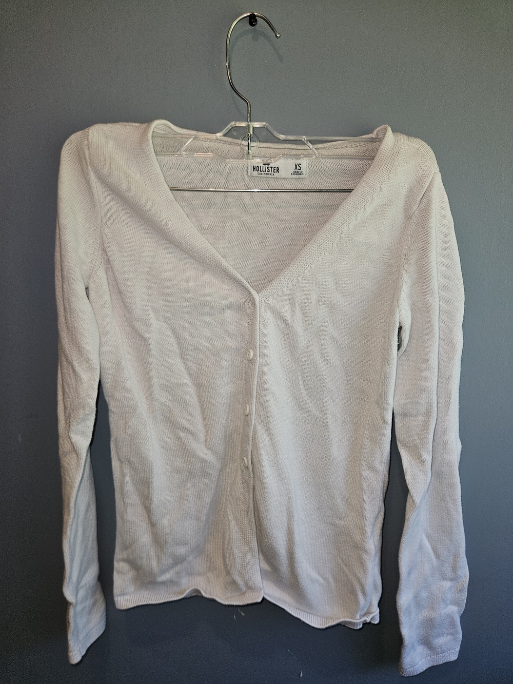 Hollister Cream Button-Up Cardigan Sweater